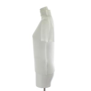 me ISSEY MIYAKE ストレッチプリーツ STRETCH PLEATS カットソー ブラウス 半袖 ハイネック 白 ホワイト