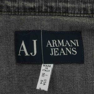 ARMANI JEANS デニムジャケット Gジャン 50 グレー 長袖 シャツカラー フラップポケット /PP GY19