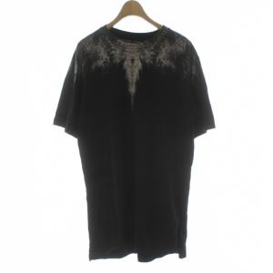Tシャツ フェザープリント XXS 黒 ブラック フェザープリント 半袖 カットソー /PP GY19