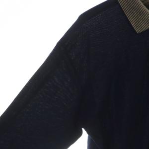 HERNO ヴィンテージ ニット ポロシャツ 長袖 ウール 50 紺 ネイビー GY19 /MQ