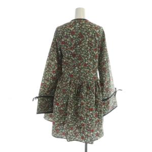 GANNI FLORAL PRINTED WRAP DRESS ロングワンピース タグ付き 長袖 花柄 リボン 総柄
