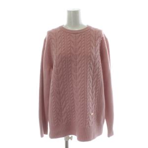 ケーブルニット セーター ウール クルーネック 10 ピンク 長袖 /PP GY19
