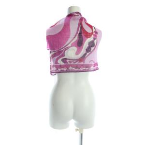 Emilio Pucci 大判ストール スカーフ 麻 リネン ロゴ プッチ柄 総柄 紫 ピンク GY19 /MQ