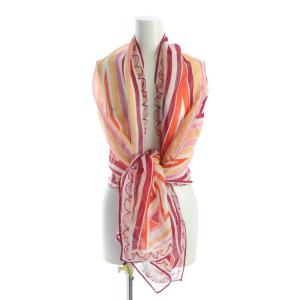 大判スカーフ ストール 麻 リネン プッチ柄 ロゴ マルチカラー GY19 /MQ