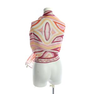 Emilio Pucci 大判スカーフ ストール 麻 リネン プッチ柄 ロゴ マルチカラー GY19 /MQ