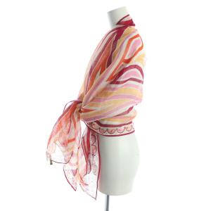Emilio Pucci 大判スカーフ ストール 麻 リネン プッチ柄 ロゴ マルチカラー GY19 /MQ