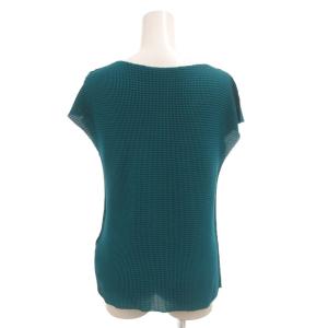 me ISSEY MIYAKE カットソー フレンチスリーブ ボックスプリーツ 青 ブルー /FF GY19