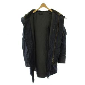 JOHNBULL モッズコート L デニム インディゴ ブルー ファーフード 長袖 ミドル丈 16455SHK /PP GY01
