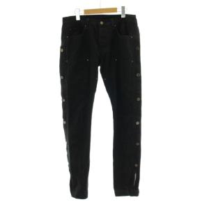 スナップウエスタンパンツ SNAP WESTERN PANTS 30 黒 ブラック サイドボタン 裾ジッパー