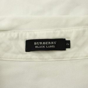 BURBERRY BLACK LABEL ポロシャツ 2 白 ホワイト 半袖 ロゴ刺繍 ボタンダウンカラー トップス BMV-29-637-02