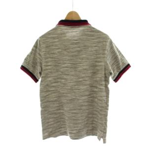 FRED PERRY ポロシャツ S グレー 杢柄 ライン入り 半袖 ロゴ刺繍 M7362 トップス /PP GY01