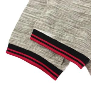 FRED PERRY ポロシャツ S グレー 杢柄 ライン入り 半袖 ロゴ刺繍 M7362 トップス /PP GY01