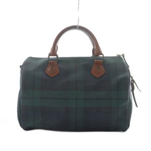 Polo by Ralph Lauren ハンドバッグ ボストンバッグ チェック柄 緑 茶色 ブラウン GY01 /RI OS
