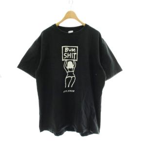 24SS BUM SHIT T-SHIRT Tシャツ XL 黒 ブラック プリント 半袖 ラウンドネック