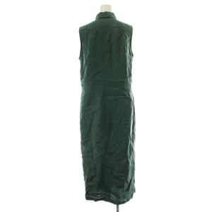 RALPH LAUREN シャツワンピース 麻 リネン 8 緑 グリーン ノースリーブ ロング丈 レギュラーカラー /PP GY01