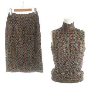 M MISSONI ヴィンテージ 3点セット セットアップ カーディガン タイトスカート ひざ丈 ニット カットソー ノースリーブ