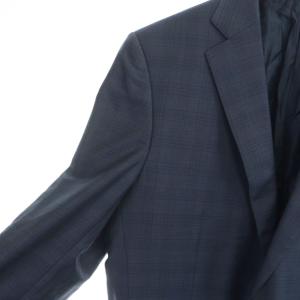 Ermenegildo Zegna テーラードジャケット 長袖 総裏地 チェック ネーム刺繍入り 紺 ネイビー GY44 /MQ