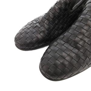 TRUSSARDI ローファー ビジネス レザー メッシュ 編み込み 革靴 27 黒 ブラック /FF GY44
