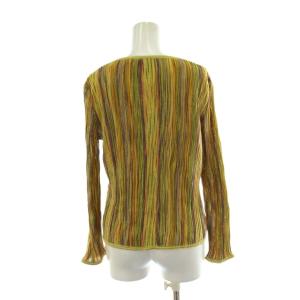 MISSONI カーディガン ニット 42 黄 イエロー マルチカラー ストライプ柄 Vネック 長袖 トップス /PP