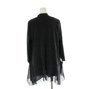 VIVIENNE TAM カーディガン 0 黒 ブラック 七分袖 ラメ ノーカラー 016-5210840 トップス /PP GY44