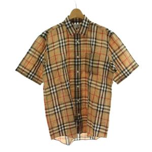 シャツ リネン M ベージュ ノバチェック