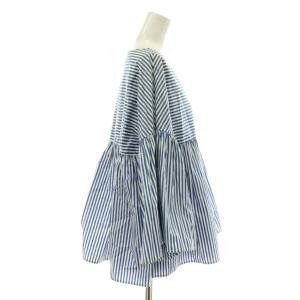 MAX MARA WEEKEND LINE シャツ ブラウス 長袖 フレアスリーブ ボーダー柄 蝶 刺繍 42 青 ブルー 白 ホワイト /XZ GY64