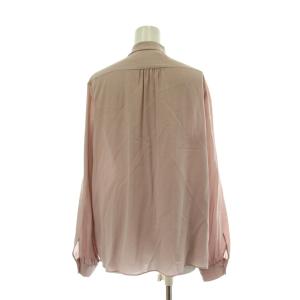 MAX MARA WEEKEND LINE ボウタイブラウス シャツ 絹 44 くすみピンク 長袖 シアー トップス リボン /PP GY64