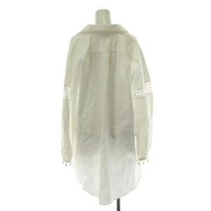 MAX MARA WEEKEND LINE スキッパーブラウス シャツ 42 白 ホワイト ポンポン 刺繍袖 トップス /PP GY64