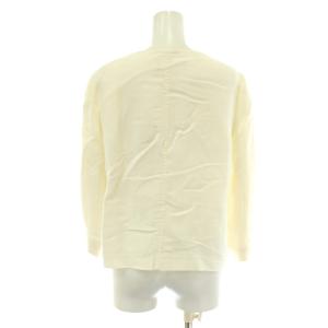 Max Mara Studio MaxMaraStudio ノーカラージャケット 麻 リネン混 42 白 ホワイト /XZ GY64