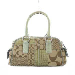COACH ソーホー ハンドバッグ ベージュ シグネチャー柄 パッチワークデザイン バックル装飾 3692 GY64