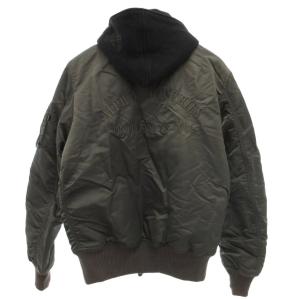 ALPHA INDUSTRIES INDUSTRIES MA-1 フライトジャケット パーカー レイヤード ミリタリー ロゴ 刺繍 XL