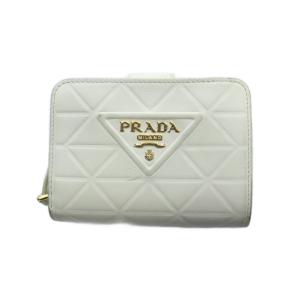 1ML018 二つ折り財布 キルティング ホワイト