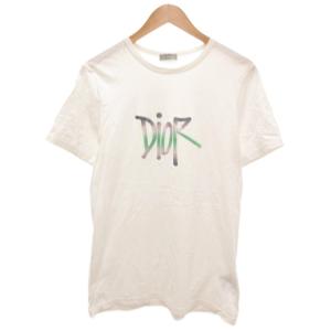 20AW SHAWN STUSSY コラボ Tシャツ L 白 ホワイト ロゴプリント ラウンドネック 半袖