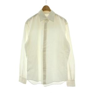 カジュアルシャツ 15/38 白 ホワイト マジックテープ 長袖 レギュラーカラー トップス /PP GY42