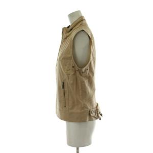 BURBERRY LONDON ベスト ナイロン スタンドカラー 38 ベージュ ジップアップ ウエストポーチ付き FCA09-304-50