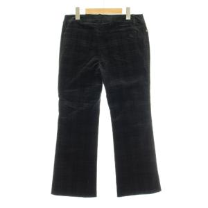 BURBERRY LONDON パンツ ベロア 42 黒 ブラック チェック フルレングス FQ075-023-09 /PP GY42