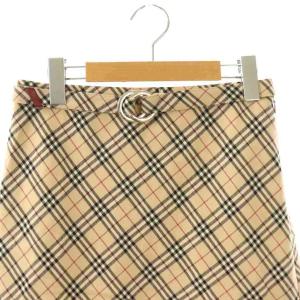 BURBERRY BLUE LABEL スカート ひざ丈 ウール混 ノバチェック ベルト付き ベージュ 38 ベージュ /HK GY42
