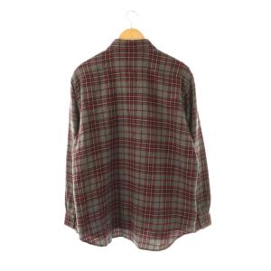 BURBERRY LONDON ボタンダウンシャツ ウール ノバチェク 大きいサイズ 2L グレー ボルドー 黒 /ES GY