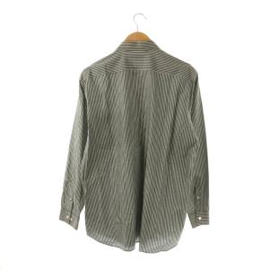 BURBERRY LONDON シャツ ストライプ 大きいサイズ 2L チャコールグレー ホワイト /ES GY42