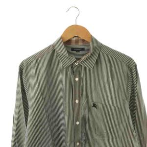 BURBERRY LONDON シャツ ストライプ 大きいサイズ 2L チャコールグレー ホワイト /ES GY42