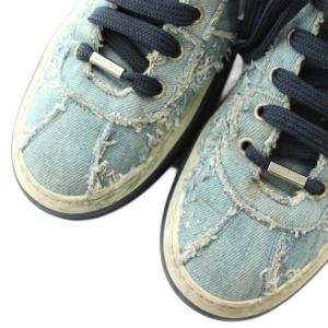 JIMMY CHOO スニーカー デニム ハイカット ダメージ加工 ウォッシュ加工 43 27.5cm 青 ブルー /XZ GY68