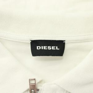 DIESEL ポロシャツ 半袖 ハーフジップ ロゴ M 白 ホワイト /XZ GY38