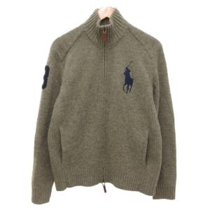ドライバーズニット カーディガン エルボーパッチ ナンバリング ビッグポニー M グレー /JS GY99