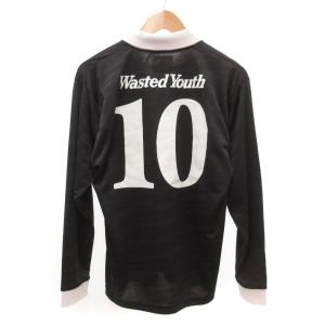 wasted youth ゲームシャツ Tシャツ 長袖 ナンバリング ワッペン M 黒 ブラック /JS GY99
