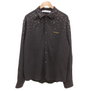 Off-White シャツ ロゴ ラインストーン バックプリント L グレー OMGA127T22FAB0010972