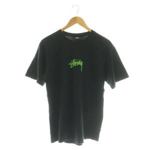 Tシャツ カットソー ロゴ M ブラック グリーン /DF GY01