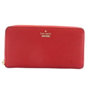 長財布 レザー ラウンドファスナー ロゴ ゴールド金具 赤 レッド /XZ GY64