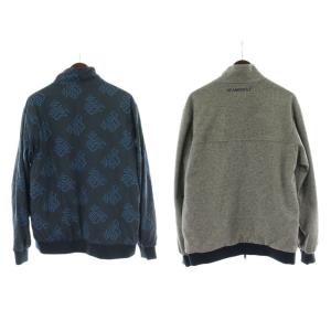 BEAMS GOLF 23AW セットアップ ブルゾン フリース ナイロン リバーシブル L パンツ XL ネイビー 紺色 グレー