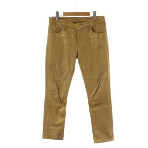 ストレッチパンツ 36 ゴールドカラー ベージュ ストレート フルレングス 金ボタン RW122W F2PA21B6G
