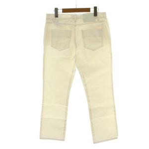 LOUIS VUITTON デニムパンツ ジーンズ 36 白 ホワイト ストレート フルレングス 金ボタン RW141W F5PA02DKA
